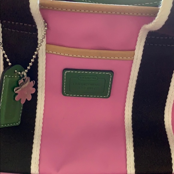 Coach mini satchel pink and brown. Never used - Picture 3 of 5